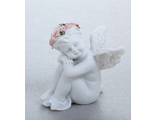 Сувенир &quot;Ангел в венке из роз задумчивый&quot; 5,5 х  6,8 см