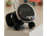 Часы-будильник &quot; Кот&quot;, цвет черный, размер 10 х 8 см, пластик, работает от батареек, батарейки в комплекте